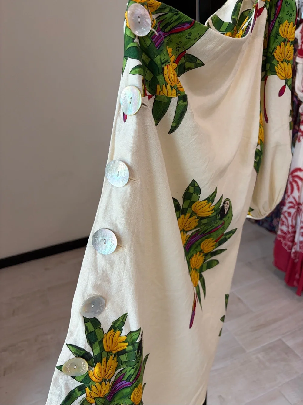 Farm Rio: Off-White Maracana Bird Mini Dress